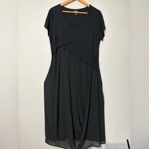 Elegant Ronen Chen Black Draped Dress. Officewear or Night Out. 12